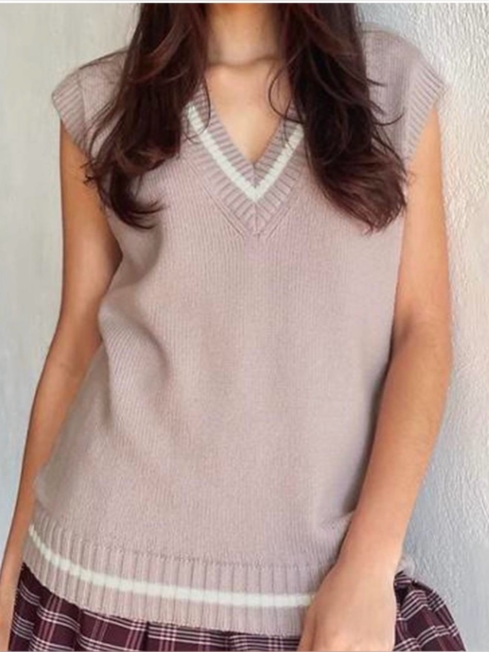 Aritzia Sunday Best Varsity Pink Sweater Vest Size M